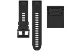 Kiirkinnitusega kellarihmad 26mm Silikoon - must