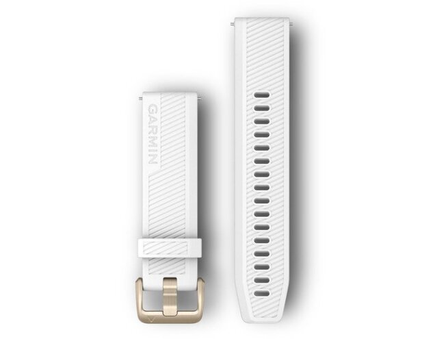 Quick Release silikoon kellarihmad (20mm) White/Light Gold 125-186 mm