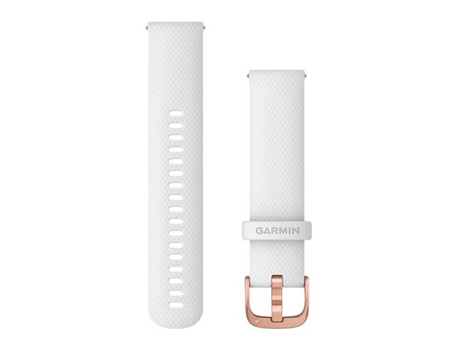 Quick Release silikoon kellarihmad (20mm) White/Rose Gold 125-218 mm