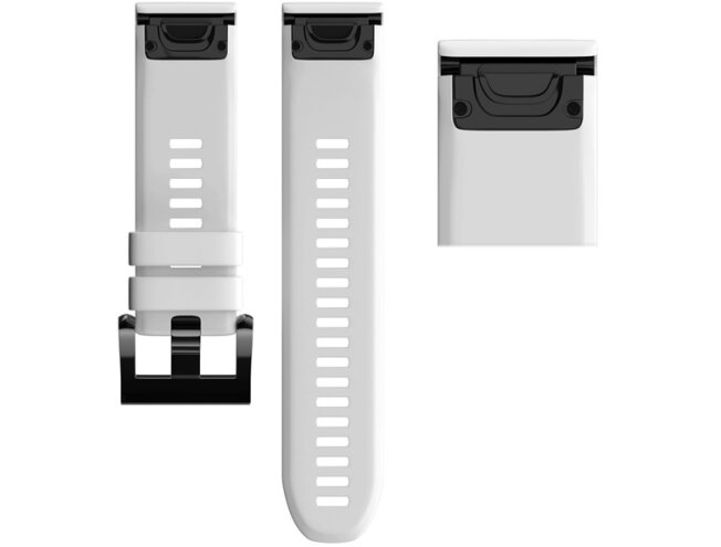 Kiirkinnitusega kellarihmad 26mm Silikoon - valge