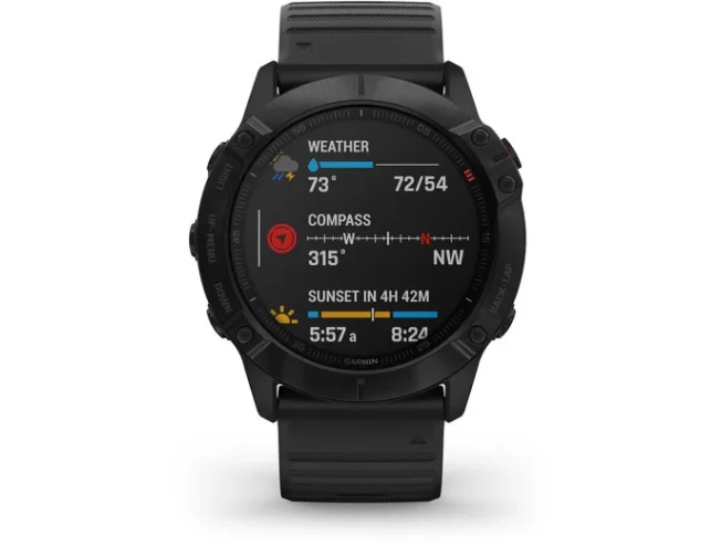 Spordikell fenix 6X PRO - must, musta rihmaga