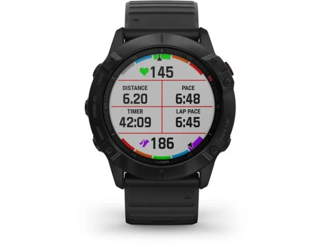 Spordikell fenix 6X PRO - must, musta rihmaga