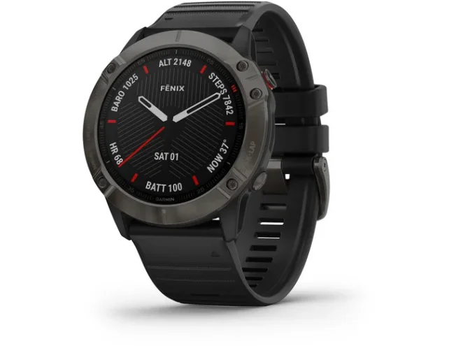 Spordikell fenix 6X Safiir - s&uuml;sinik hall DLC, musta rihmaga