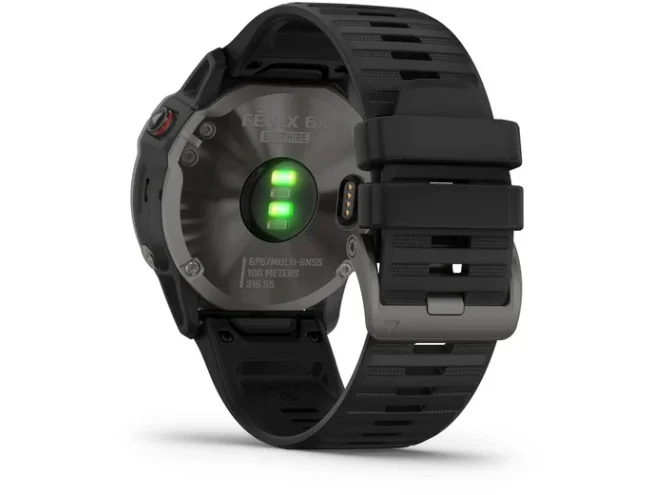 Spordikell fenix 6X Safiir - s&uuml;sinik hall DLC, musta rihmaga