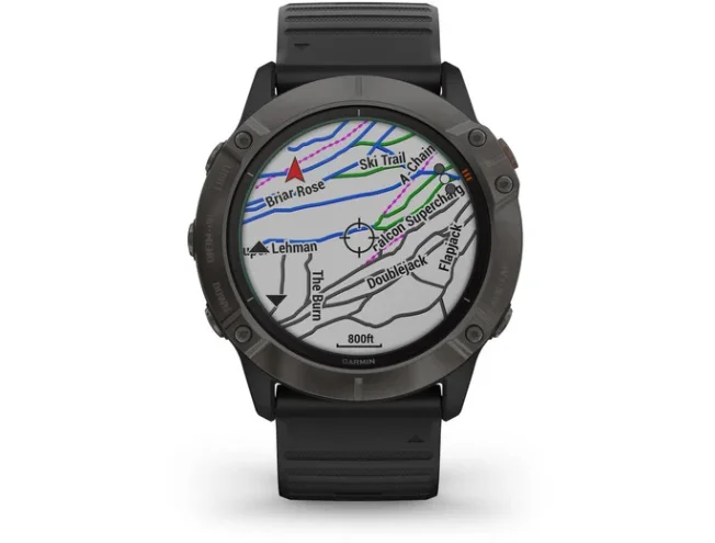 Spordikell fenix 6X Pro Solar - TI s&uuml;sinik hall, musta rihmaga