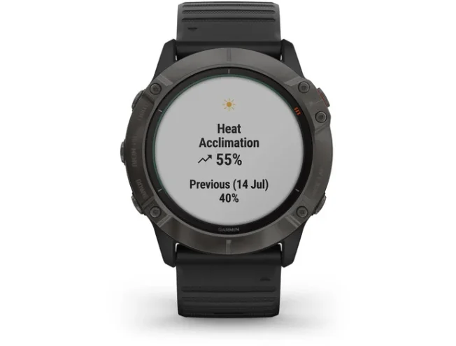 Spordikell fenix 6X Pro Solar - TI s&uuml;sinik hall, musta rihmaga