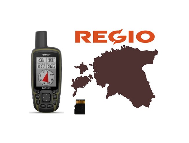 K&auml;si GPS Garmin GPSMAP 65s GPSMAP 65s + Regio Teed m&auml;lukaart