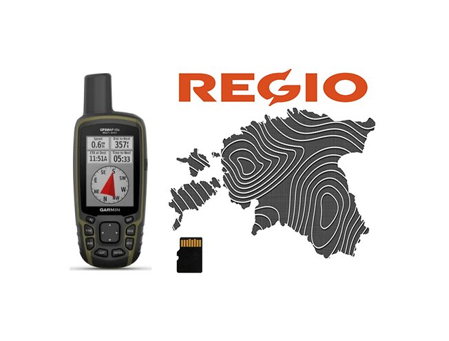 K&auml;si GPS Garmin GPSMAP 65s GPSMAP 65s + Regio Topo m&auml;lukaart