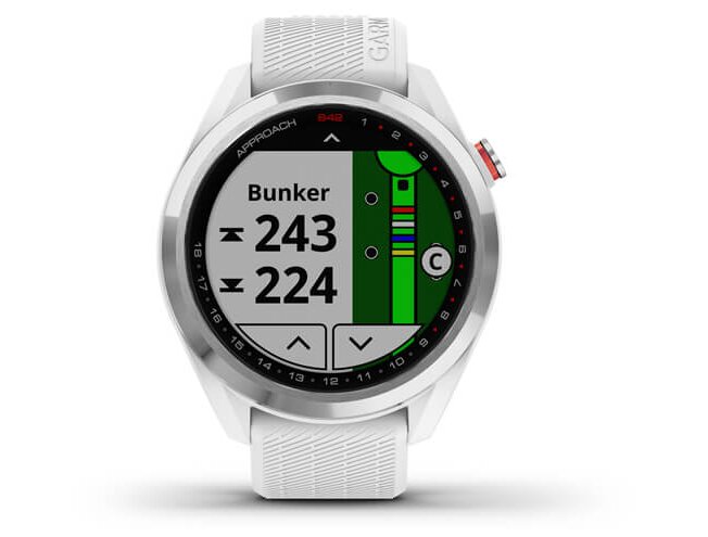 Golfikell Garmin Approach S42 h&otilde;be/valge