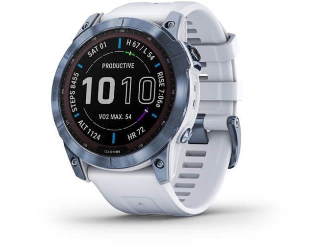 Spordikell Garmin fenix 7X Sapphire Solar - Mineral Blue DLC TI Whitestone Band
