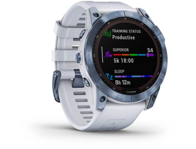 Spordikell Garmin fenix 7X Sapphire Solar - Mineral Blue DLC TI Whitestone Band