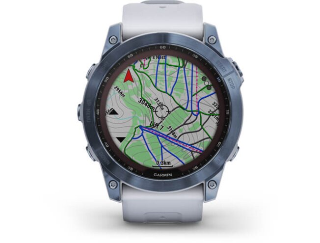 Spordikell Garmin fenix 7X Sapphire Solar - Mineral Blue DLC TI Whitestone Band