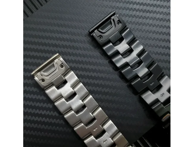 Kiirkinnitusega kellarihmad 26mm Titaanium - must