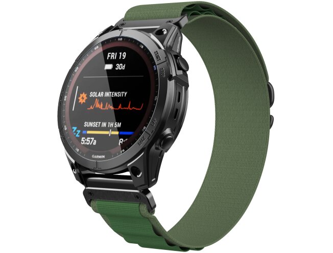 Kiirkinnitusega kellarihmad 26mm Alpine nailon - roheline