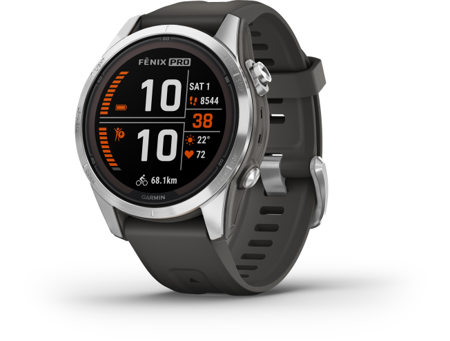 Spordikell Garmin fenix 7S PRO Solar Silver Graphite