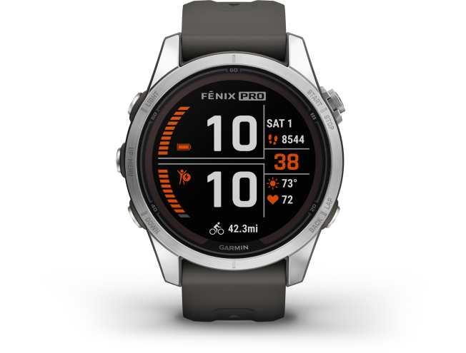 Spordikell Garmin fenix 7S PRO Solar Silver Graphite