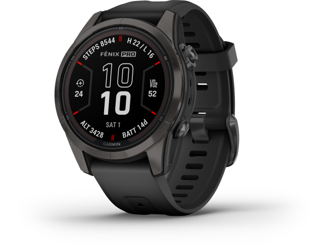 Spordikell Garmin fenix 7S PRO Solar Sapphire - Ti Carbon Gray