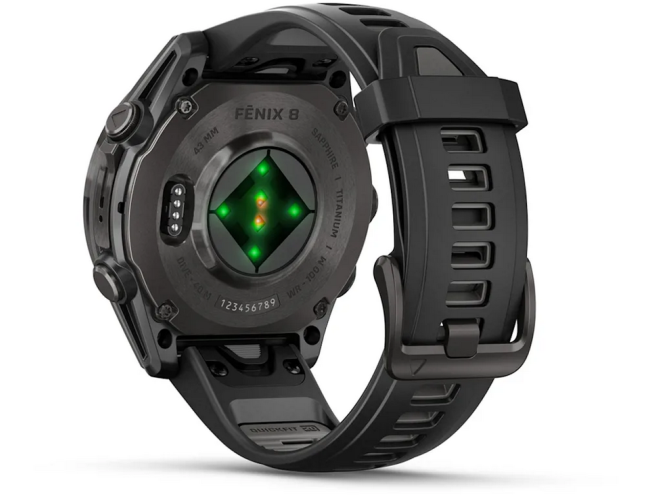 Spordikell Garmin fenix 8 43mm AMOLED Sapphire Carbon Gray DLC Ti with Black Band