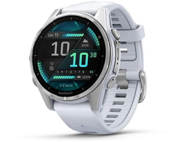 Spordikell Garmin fenix 8 43mm AMOLED Silver with Whitestone Band