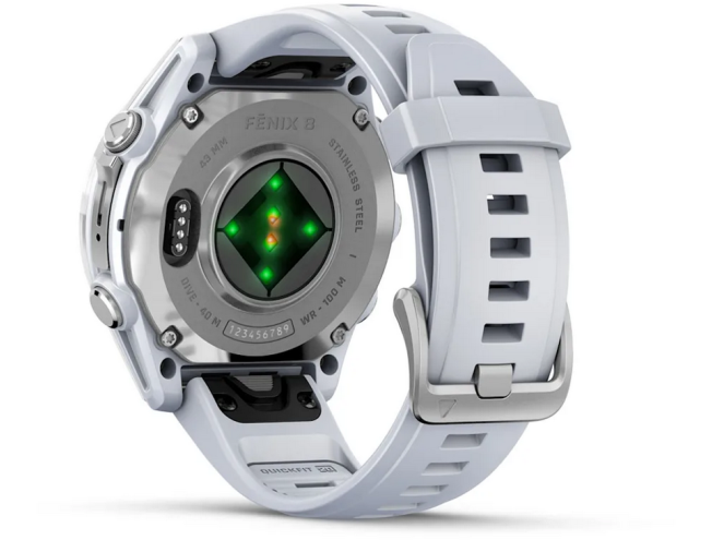Spordikell Garmin fenix 8 43mm AMOLED Silver with Whitestone Band