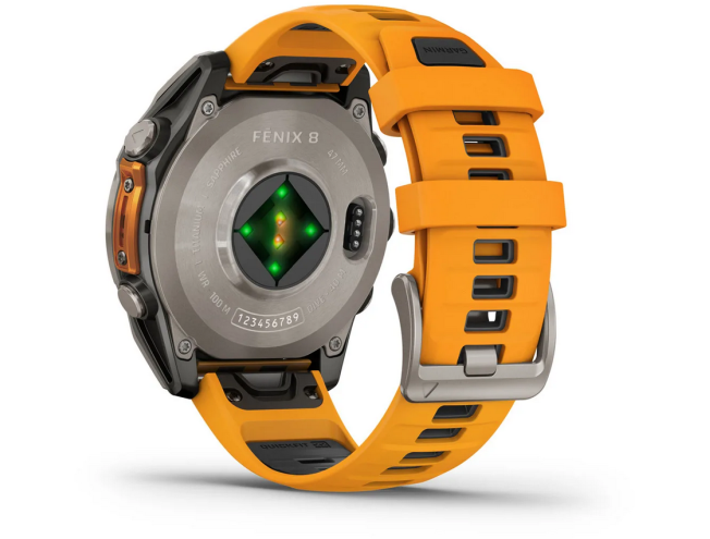 Spordikell Garmin fenix 8 47mm AMOLED Sapphire Titanium with Orange Band