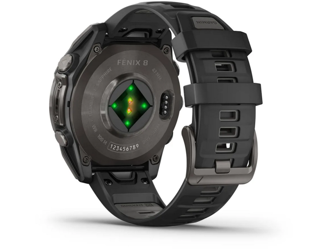 Spordikell Garmin fenix 8 47mm AMOLED Sapphire Carbon Gray DLC Ti with Black Titanium Band