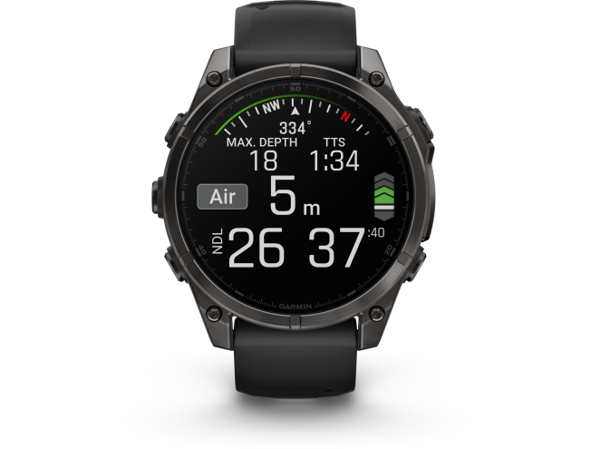 Spordikell Garmin fenix 8 47mm AMOLED Sapphire Carbon Gray DLC Ti with Black Band