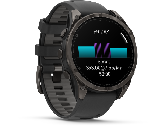 Spordikell Garmin fenix 8 47mm AMOLED Sapphire Carbon Gray DLC Ti with Black Band