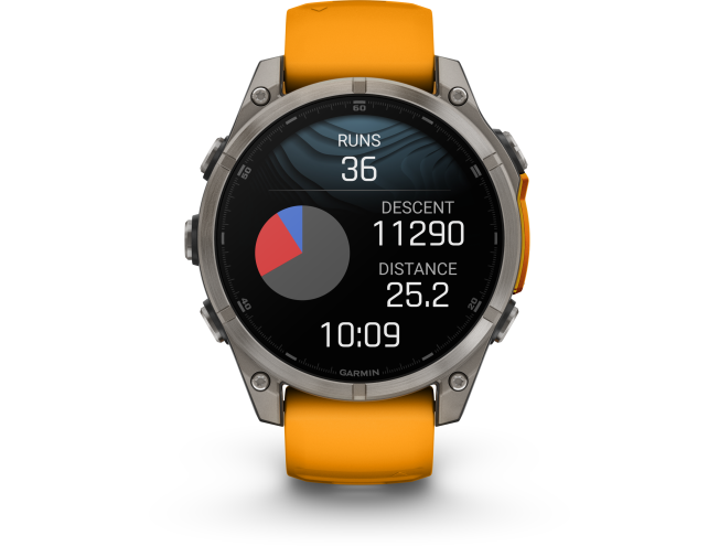 Spordikell Garmin fenix 8 47mm AMOLED Sapphire Titanium with Orange Band