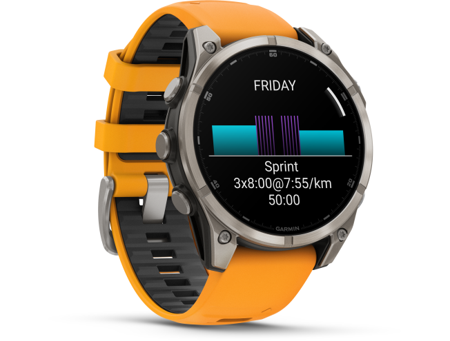 Spordikell Garmin fenix 8 47mm AMOLED Sapphire Titanium with Orange Band