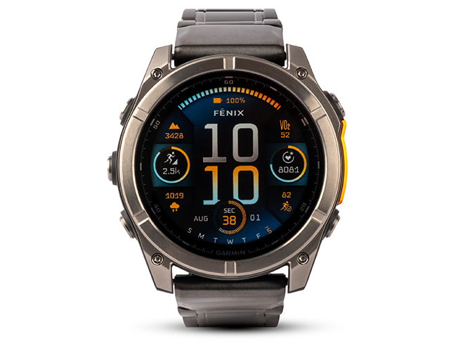 Spordikell Garmin fenix 8 47mm AMOLED Sapphire Titanium Orange with Gray Titanium Band