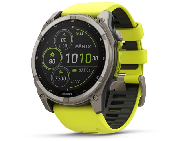 Spordikell Garmin fenix 8 47mm Solar Sapphire Titanium Yellow with Gray Titanium Band