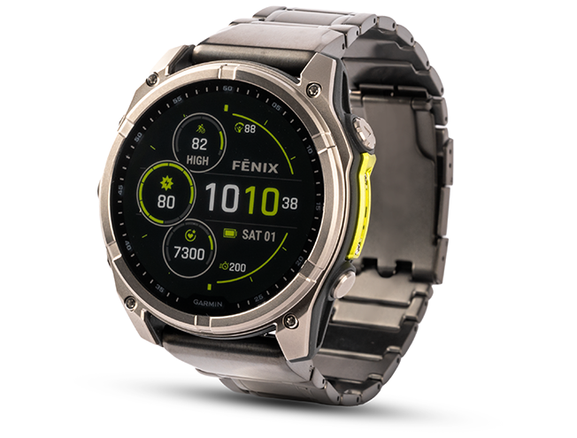 Spordikell Garmin fenix 8 47mm Solar Sapphire Titanium Yellow with Gray Titanium Band