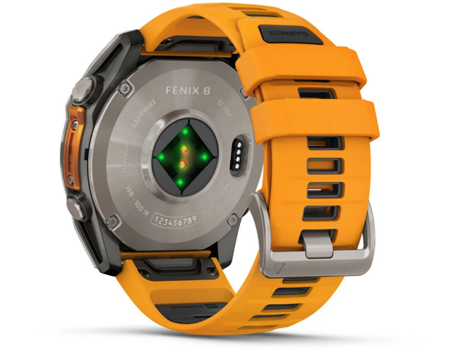 Spordikell Garmin fenix 8 51mm AMOLED Sapphire Titanium with Orange Band