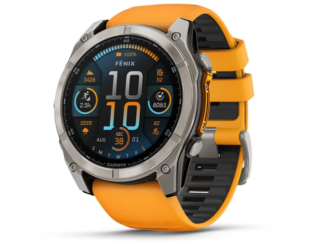 Spordikell Garmin fenix 8 51mm AMOLED Sapphire Titanium Orange with Gray Titanium Band