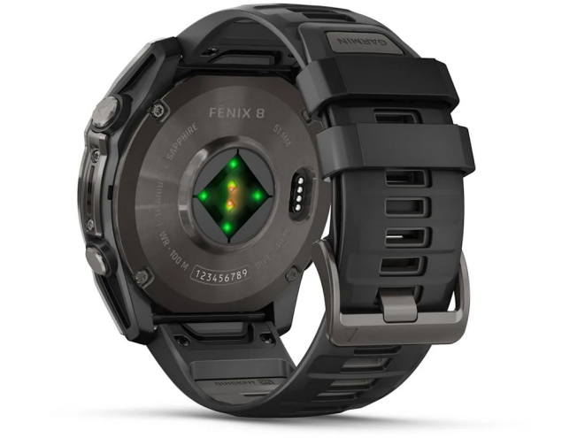 Spordikell Garmin fenix 8 51mm AMOLED Sapphire Carbon Gray DLC Ti with Black band