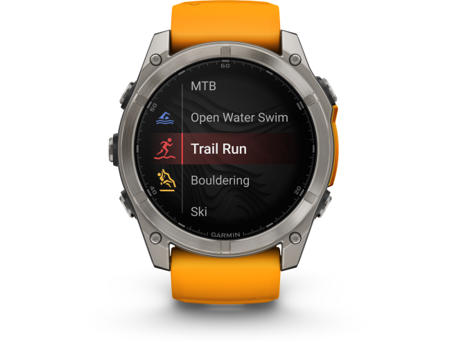 Spordikell Garmin fenix 8 51mm AMOLED Sapphire Titanium with Orange Band