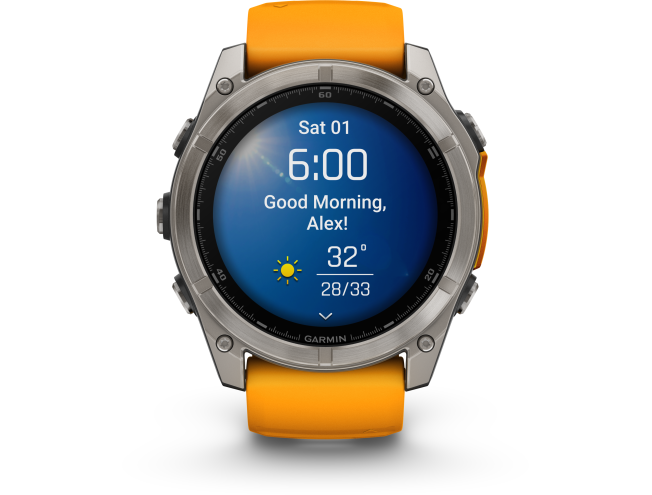Spordikell Garmin fenix 8 51mm AMOLED Sapphire Titanium with Orange Band