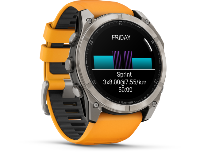 Spordikell Garmin fenix 8 51mm AMOLED Sapphire Titanium with Orange Band