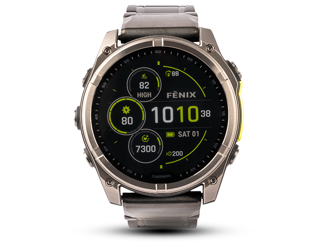 Spordikell Garmin fenix 8 51mm Solar Sapphire Titanium Yellow with Grey Titanium Band