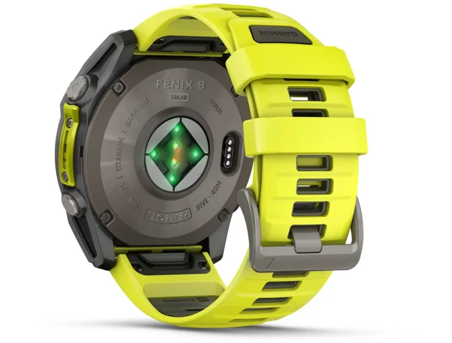 Spordikell Garmin fenix 8 51mm Solar Sapphire Titanium Yellow with Grey Titanium Band
