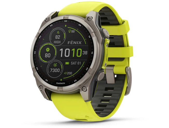 Spordikell Garmin fenix 8 47mm Solar Sapphire Titanium with Yellow Band
