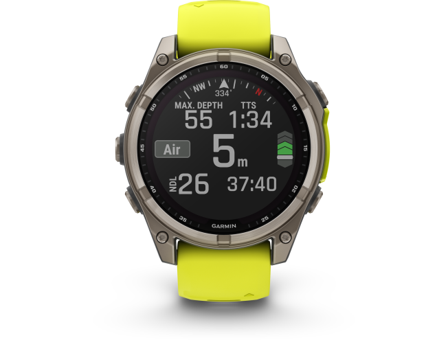 Spordikell Garmin fenix 8 47mm Solar Sapphire Titanium with Yellow Band