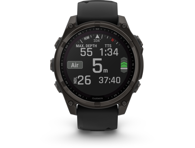 Spordikell Garmin fenix 8 47mm Solar Sapphire Carbon Gray DLC Ti with Black band