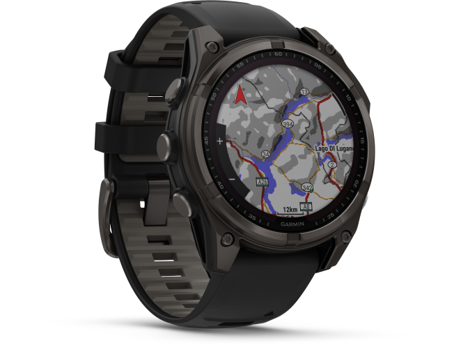 Spordikell Garmin fenix 8 47mm Solar Sapphire Carbon Gray DLC Ti with Black band