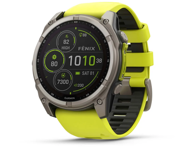 Spordikell Garmin fenix 8 51mm Solar Sapphire Titanium with Yellow Band