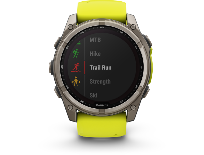 Spordikell Garmin fenix 8 51mm Solar Sapphire Titanium with Yellow Band