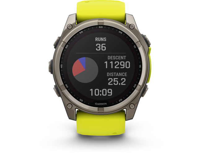 Spordikell Garmin fenix 8 51mm Solar Sapphire Titanium with Yellow Band
