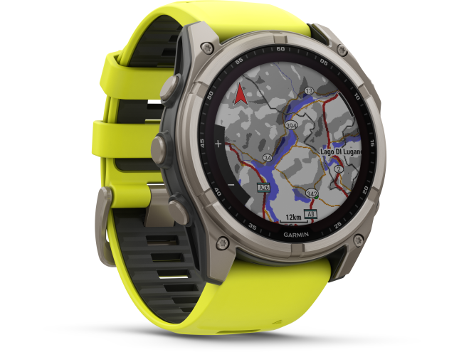 Spordikell Garmin fenix 8 51mm Solar Sapphire Titanium with Yellow Band