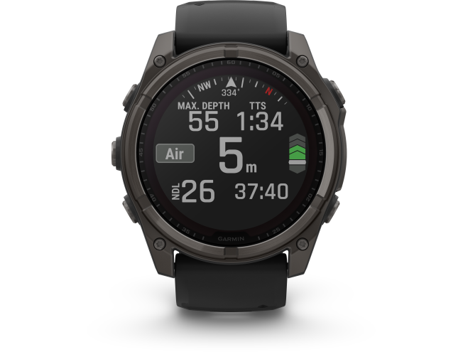 Spordikell Garmin fenix 8 51mm Solar Sapphire Carbon Gray DLC Ti with Black band